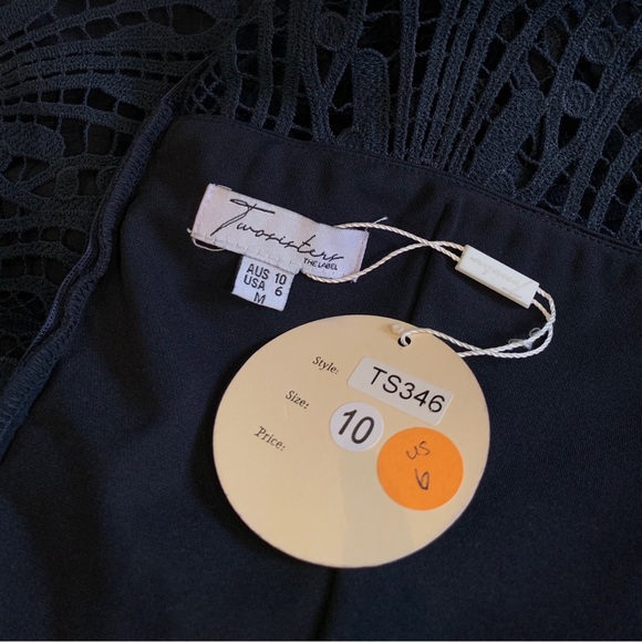 TWO SISTERS THE LABEL TARA DRESS LACE MINI DRESS IN DARK BLUE - Picture 9 of 16